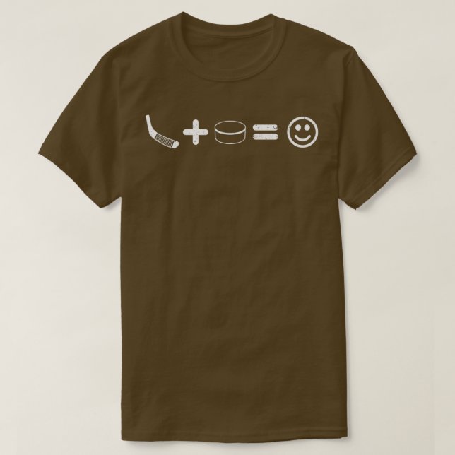 Ice Hockey Blades and Pucks Make Me Happy T-Shirt (Design Front)
