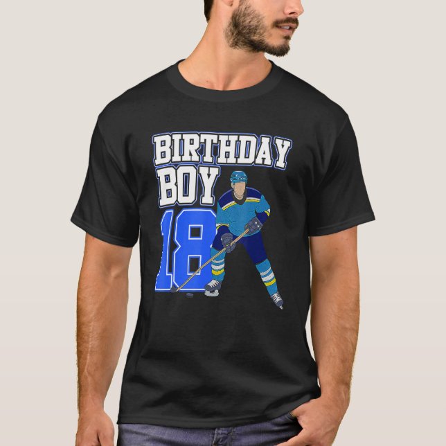 Ice Hockey Boy 18th Birthday Sports Player Coach G T-Shirt (Front)