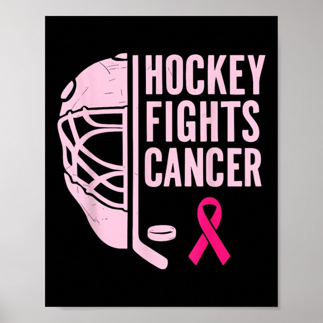 Ice Hockey Breast Cancer Awareness Player Pink Spo Poster (Front)