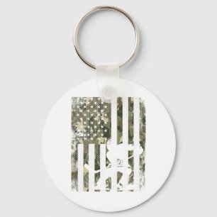 Ice Hockey Camouflage Usa Flag Hockey Player Hocke Keychain