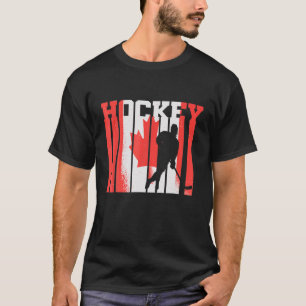 Ice Hockey Canadian Player Canada Flag Hockey T-Shirt