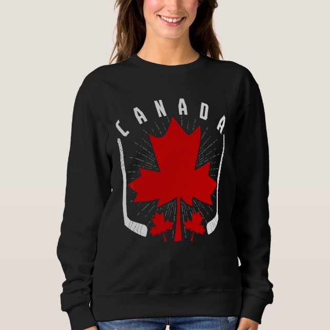 Ice Hockey Canadian Pride Maple Leaf Country Canad Sweatshirt (Front)