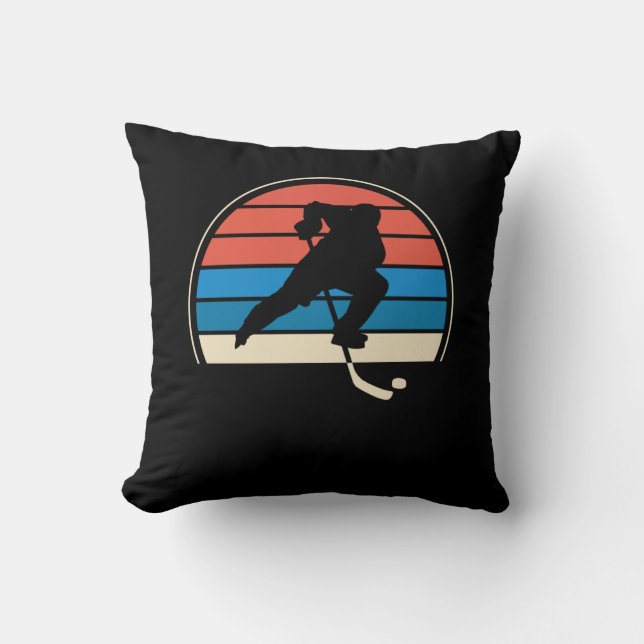 Ice Hockey Center Defense Player Throw Pillow (Front)