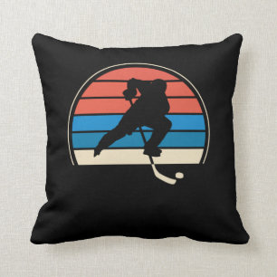Ice Hockey Center Defense Player Throw Pillow