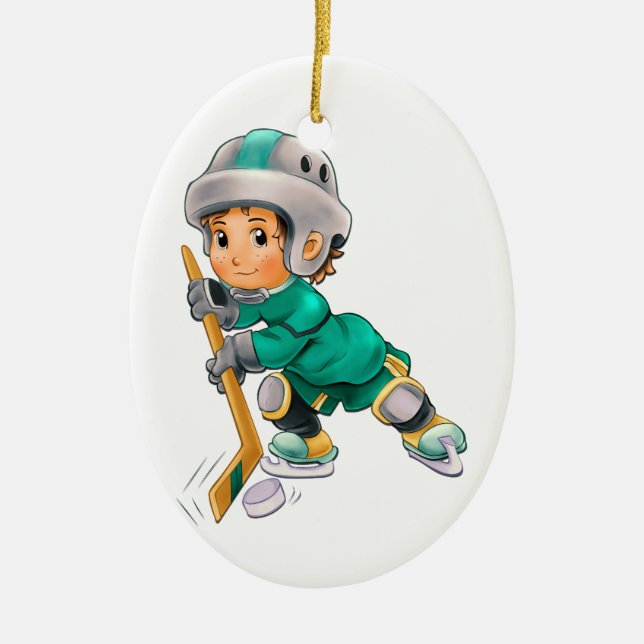 Ice Hockey Ceramic Ornament (Front)