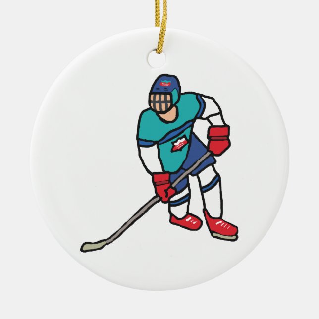 Ice Hockey Ceramic Ornament (Front)
