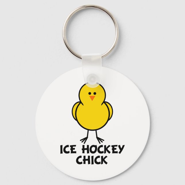 Ice Hockey Chick Keychain (Front)