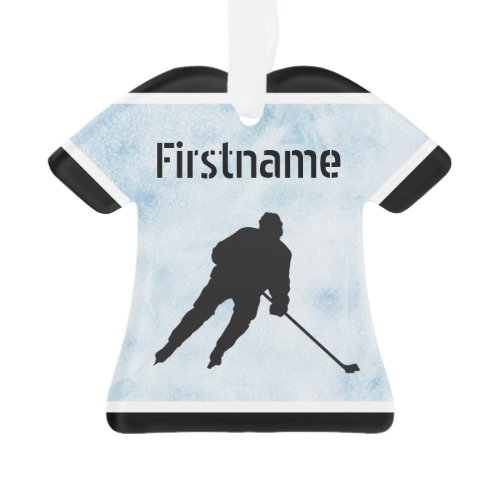 Ice hockey Christmas ornament - Blue ice jersey