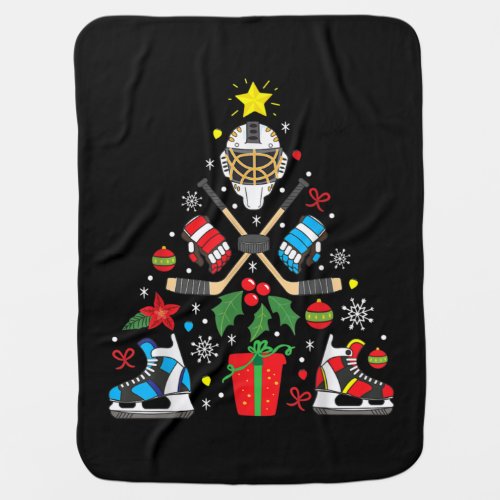 Ice Hockey Christmas Ornament Tree Funny Xmas Gift Baby Blanket
