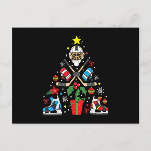 Ice Hockey Christmas Ornament Tree Funny Xmas Gift Postcard