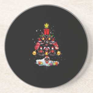 Ice Hockey Christmas Ornament Tree Funny Xmas Spor Coaster