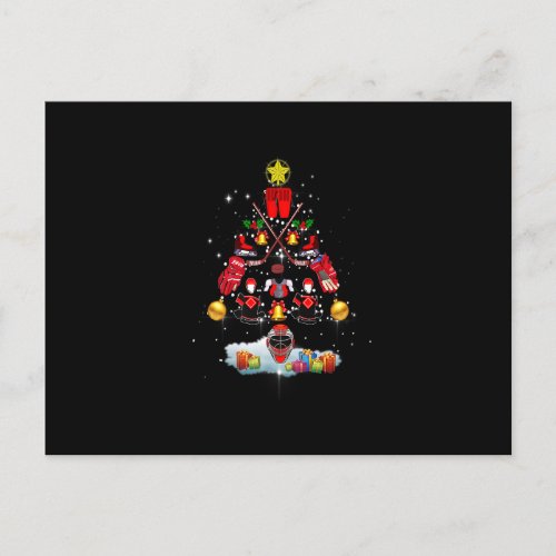 Ice Hockey Christmas Ornament Tree Funny Xmas Spor Postcard