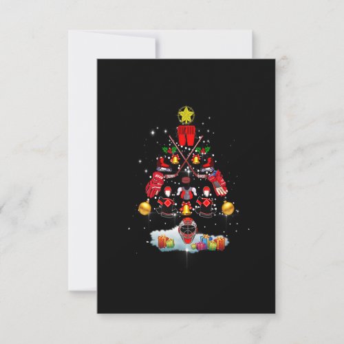 Ice Hockey Christmas Ornament Tree Funny Xmas Spor Thank You Card