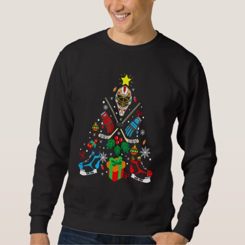 Ice Hockey Christmas Ornament Tree Xmas Boys Sweatshirt