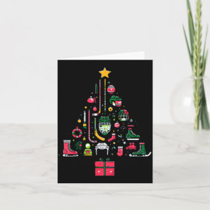 Ice Hockey Christmas Tree Xmas Srts Boys Kids Yout Card