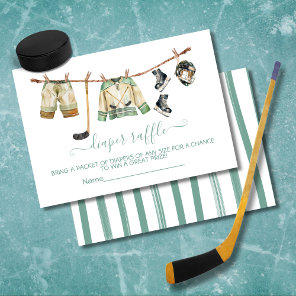 Ice Hockey clothesline Diaper Raffle card