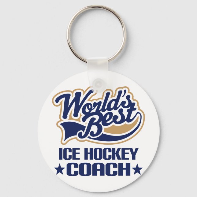 Ice Hockey Coach Gift Keychain (Front)