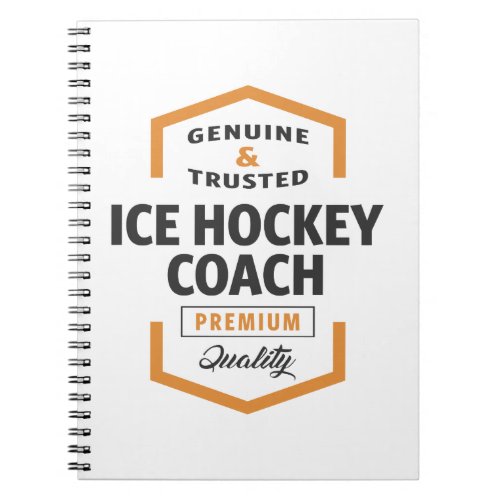 Ice Hockey Coach Logo Gift Ideas Notebook