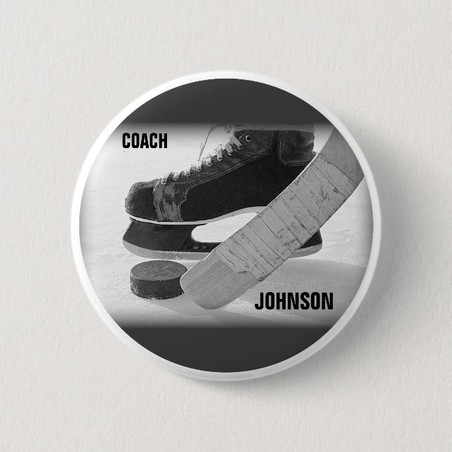 Ice Hockey Coach Thank You Button (Front)