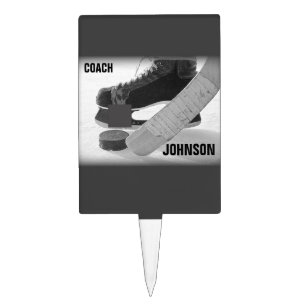 Ice Hockey Coach Thank You Cake Topper