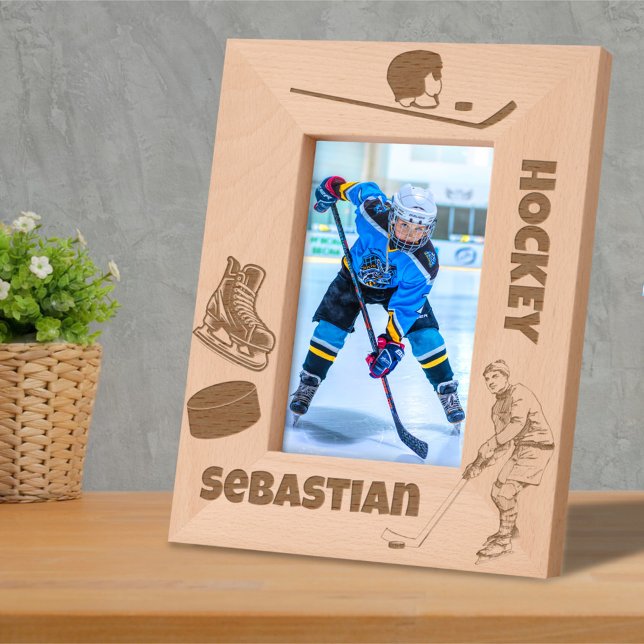 Ice Hockey Custom Name Engraved Frames (Creator Uploaded)