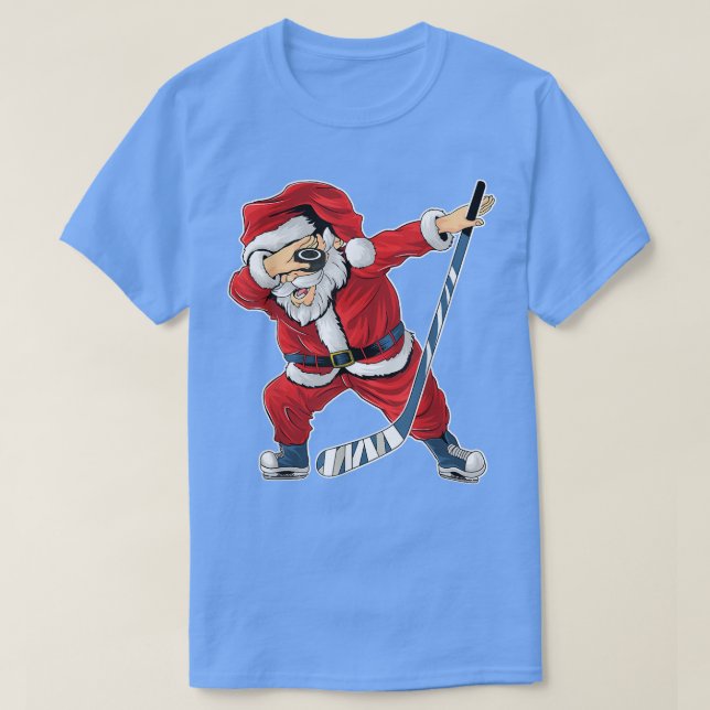 Ice Hockey Dabbing Santa Claus Hockey Player Chris T-Shirt (Design Front)