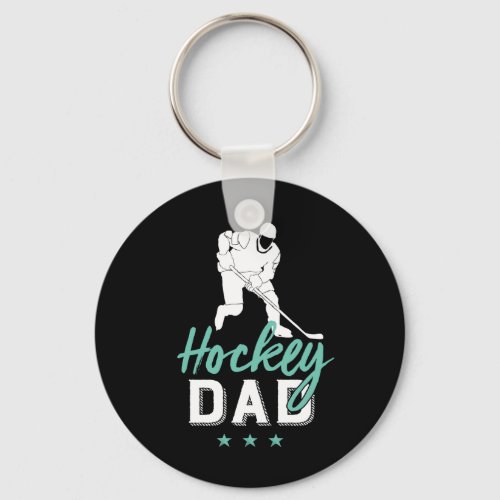 Ice Hockey Dad Proud Father of Sports Player Son Keychain