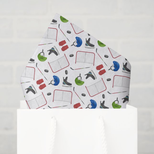 Ice Hockey Decoupage Tissue Paper (Gift Bag)
