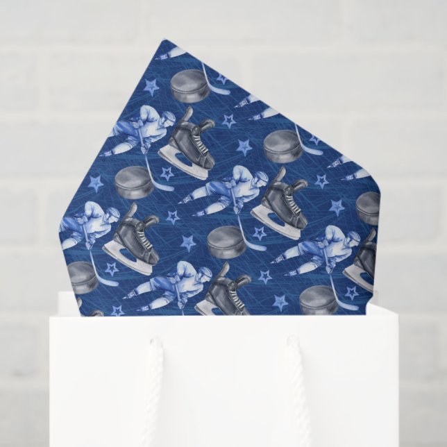 Ice Hockey Decoupage Tissue Paper (Gift Bag)