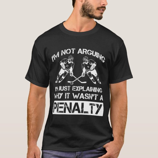 Ice Hockey Defense Forward Player Sport Penalty T-Shirt (Front)