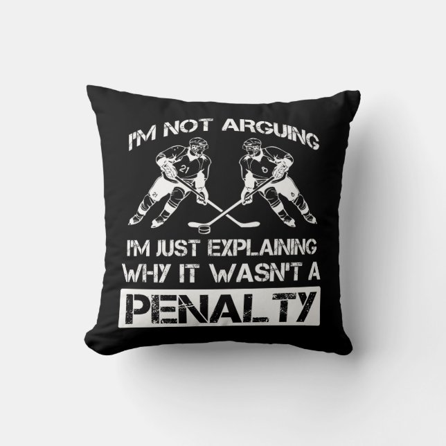 Ice Hockey Defense Forward Player Sport Penalty Throw Pillow (Front)