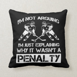 Ice Hockey Defense Forward Player Sport Penalty Throw Pillow