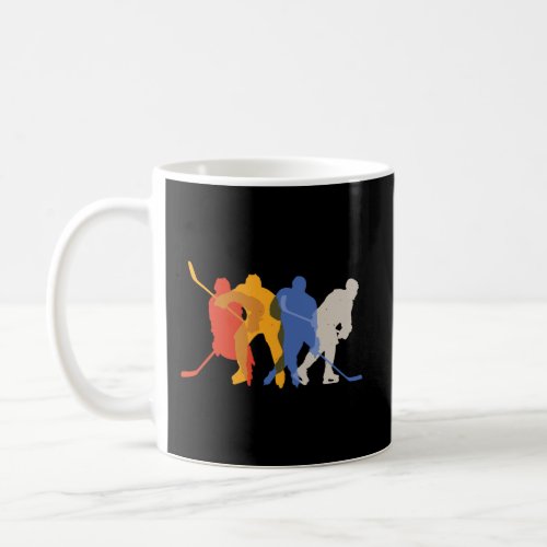 Ice Hockey Design Featuring Hockey Players Silhou Coffee Mug