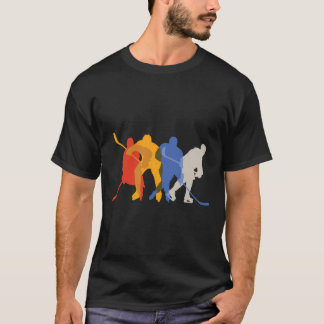 Ice Hockey Design Featuring Hockey Players' Silhou T-Shirt