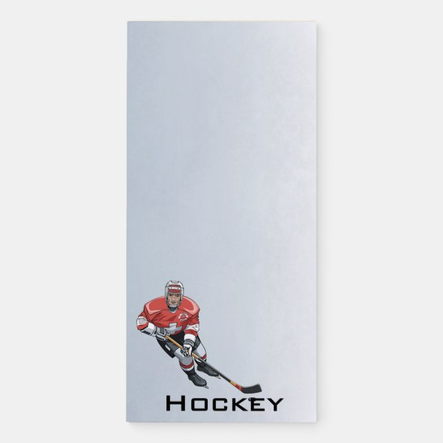 Ice Hockey Design Magnetic Fridge Notepad (Front)