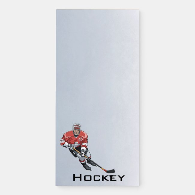 Ice Hockey Design Magnetic Fridge Notepad