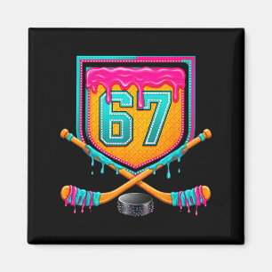 Ice Hockey Drip Number 67 Ice Hockey Player  Magnet