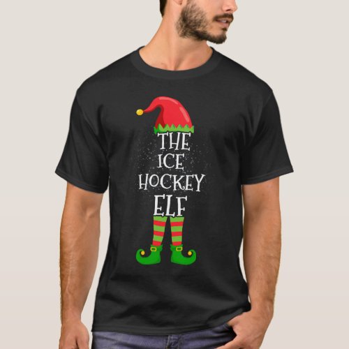 Ice Hockey Elf Family Matching Christmas Group  T_Shirt
