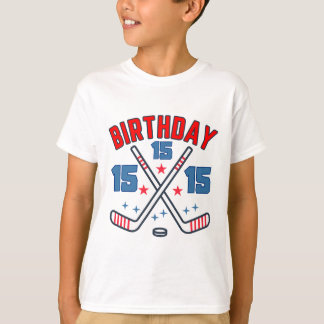 Ice Hockey Fifth-teen Birthday Boy 15th Party Boys T-Shirt