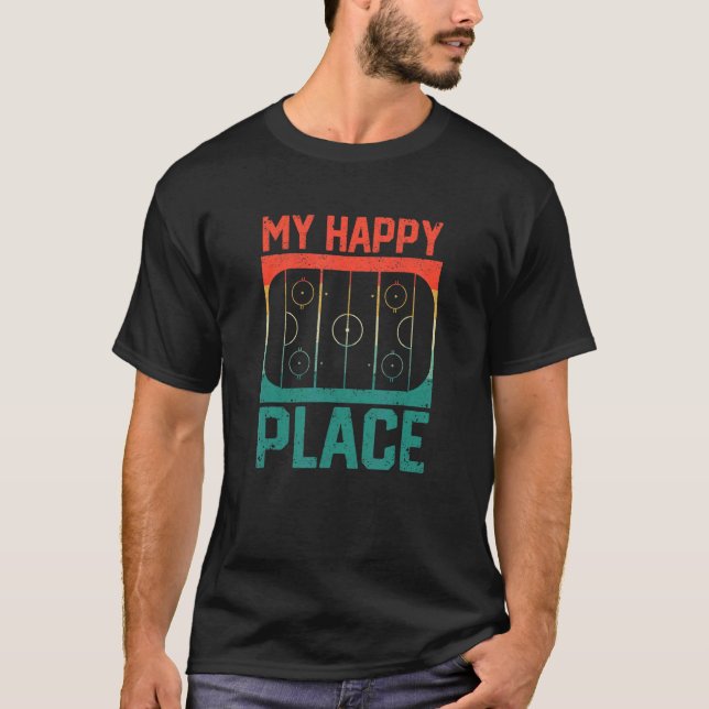 Ice Hockey Figure Speed Skating Rink Winter My Hap T-Shirt (Front)