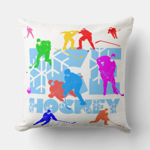 Ice Hockey funny elegant Throw Pillow