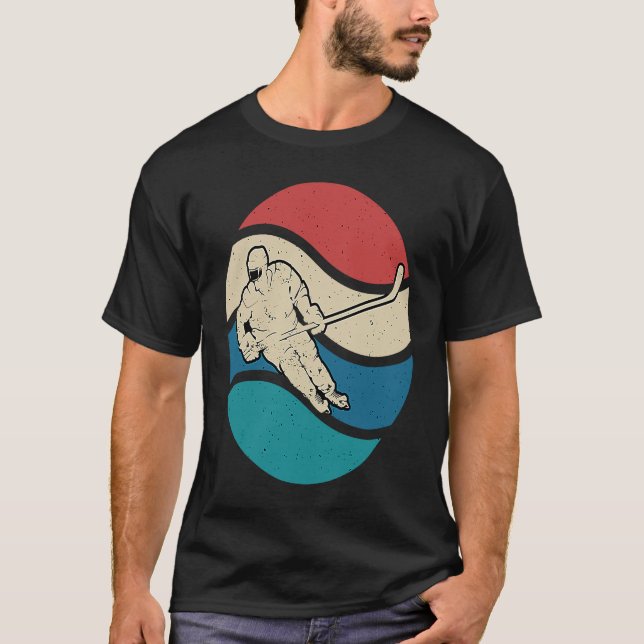 Ice Hockey Funny Ice Hockey Frisbee Lover Retro Vi T-Shirt (Front)
