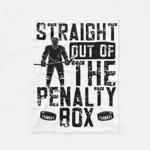 Ice Hockey Funny Penalty Box Fleece Blanket