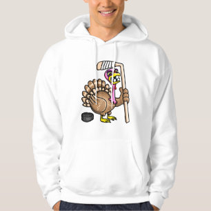 Ice Hockey Funny Thanksgiving Turkey fall session  Hoodie