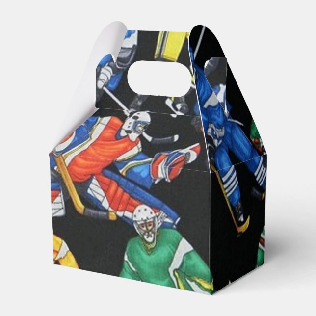 Ice Hockey Gable Favor Boxes (Front Side)