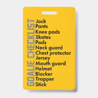 Ice Hockey Gear Checklist Badge