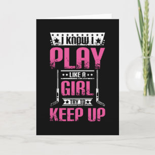 Ice Hockey Girl Card