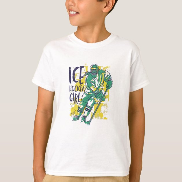Hockey Girl Youth T-Shirt - 100% Cotton Graphic Tee For Kids & Teens