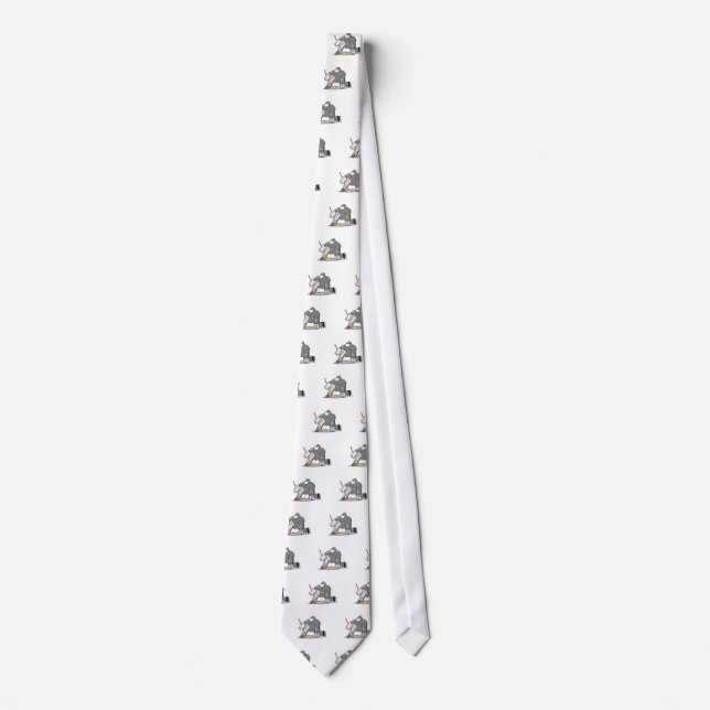 ice hockey goal keeper goalie graphic tie (Front)