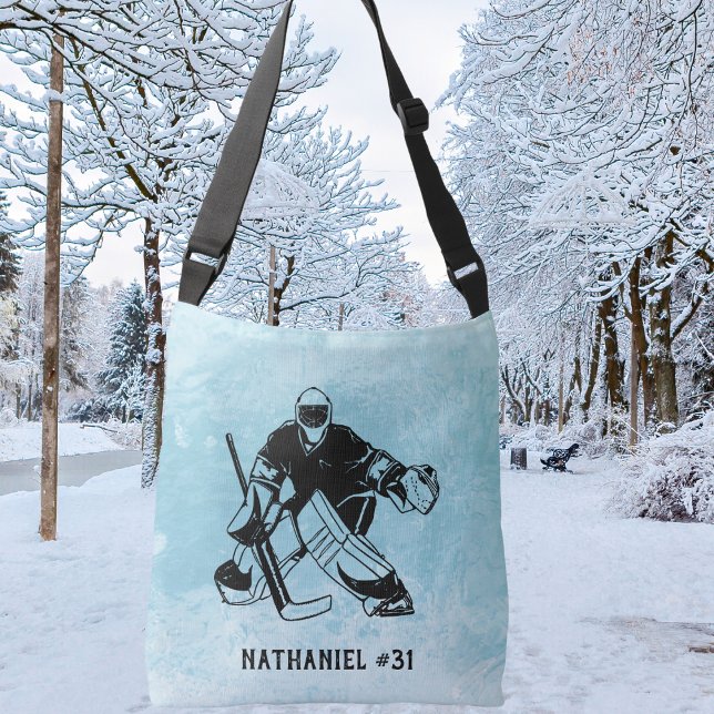 Ice Hockey Goal Keeper Monogram  Crossbody Bag (Creator Uploaded)